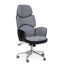 Poltrona imbottita da ufficio grigio-nero - Dimensioni: 64x69x118,5/128 cm