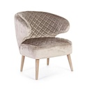 Poltrona Bertrand tortora effetto velluto - Dimensioni: 66.6x63x73 cm