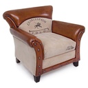 Poltrona Charleston in pelle vintage beige - Dimensioni: 86x76x77 cm
