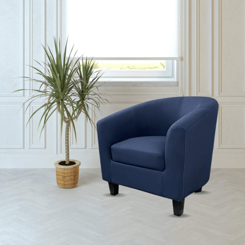 Poltrona Halong tessuto blu