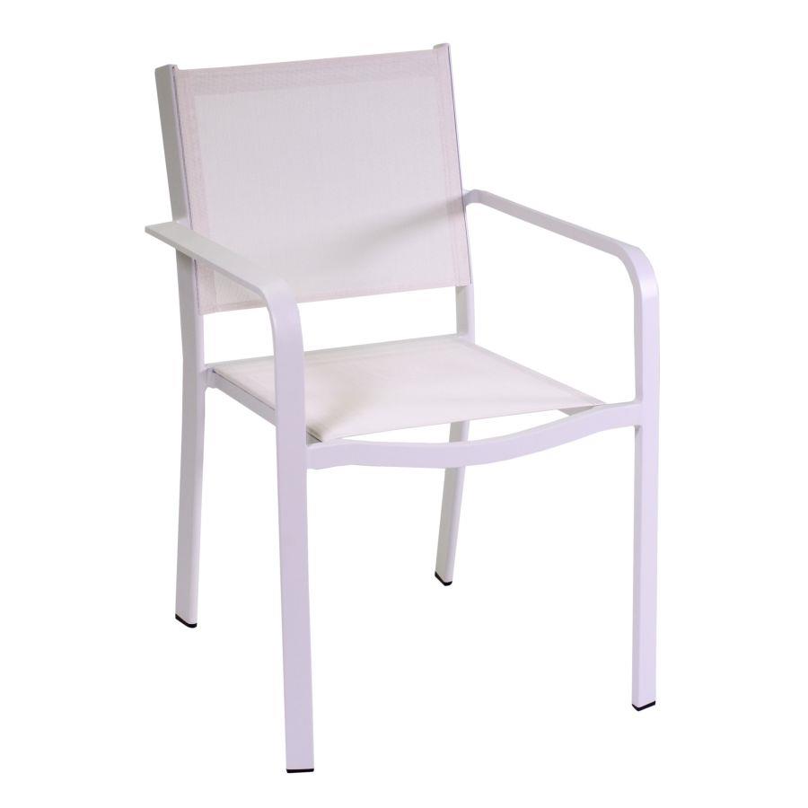 Poltrona in alluminio bianco cm55x61 x h84,5