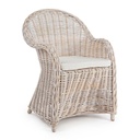 Poltrona con cuscino new bianco in fibre naturali