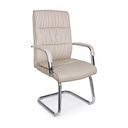 Poltrona da ufficio in ecopelle con braccioli Sydney Tortora - 58x60,5x101,5 cm
