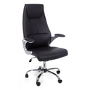 Poltrona direzionale in ecopelle nero Camberra con braccioli - Dimensioni: 55x61x118/128 cm