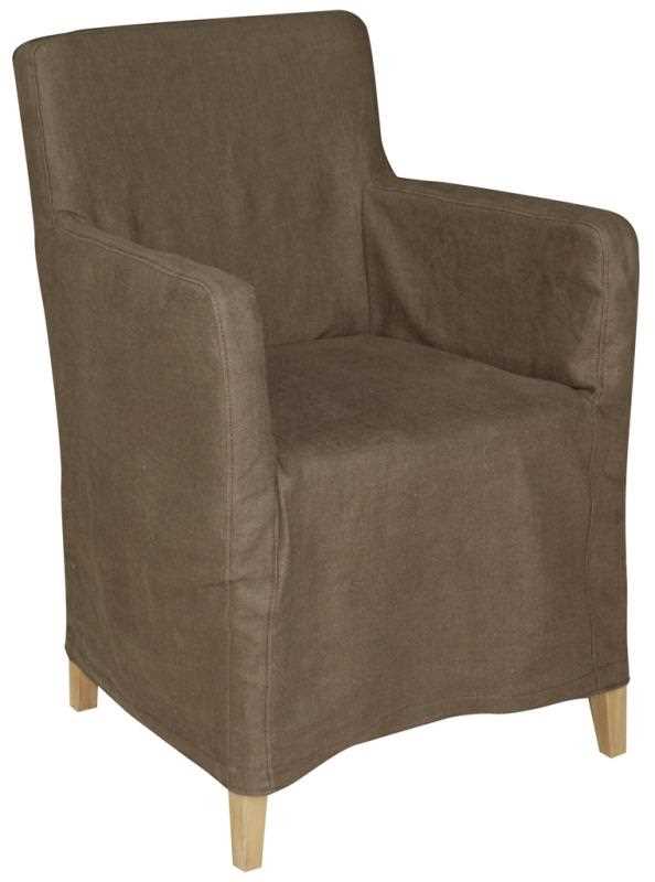 Poltrona in lino noce ken-6935 cm. 56x51 h 88