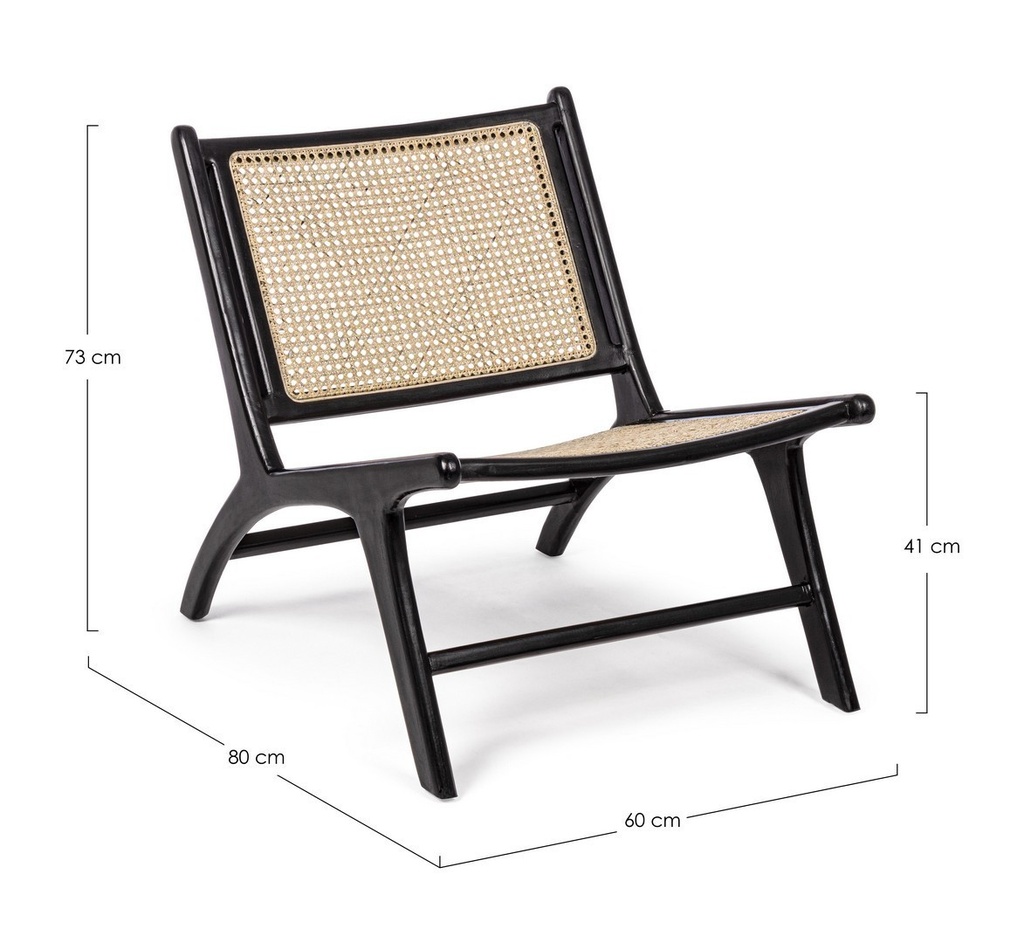 Poltrona in fibre naturali Mabel - 60x80x73 cm