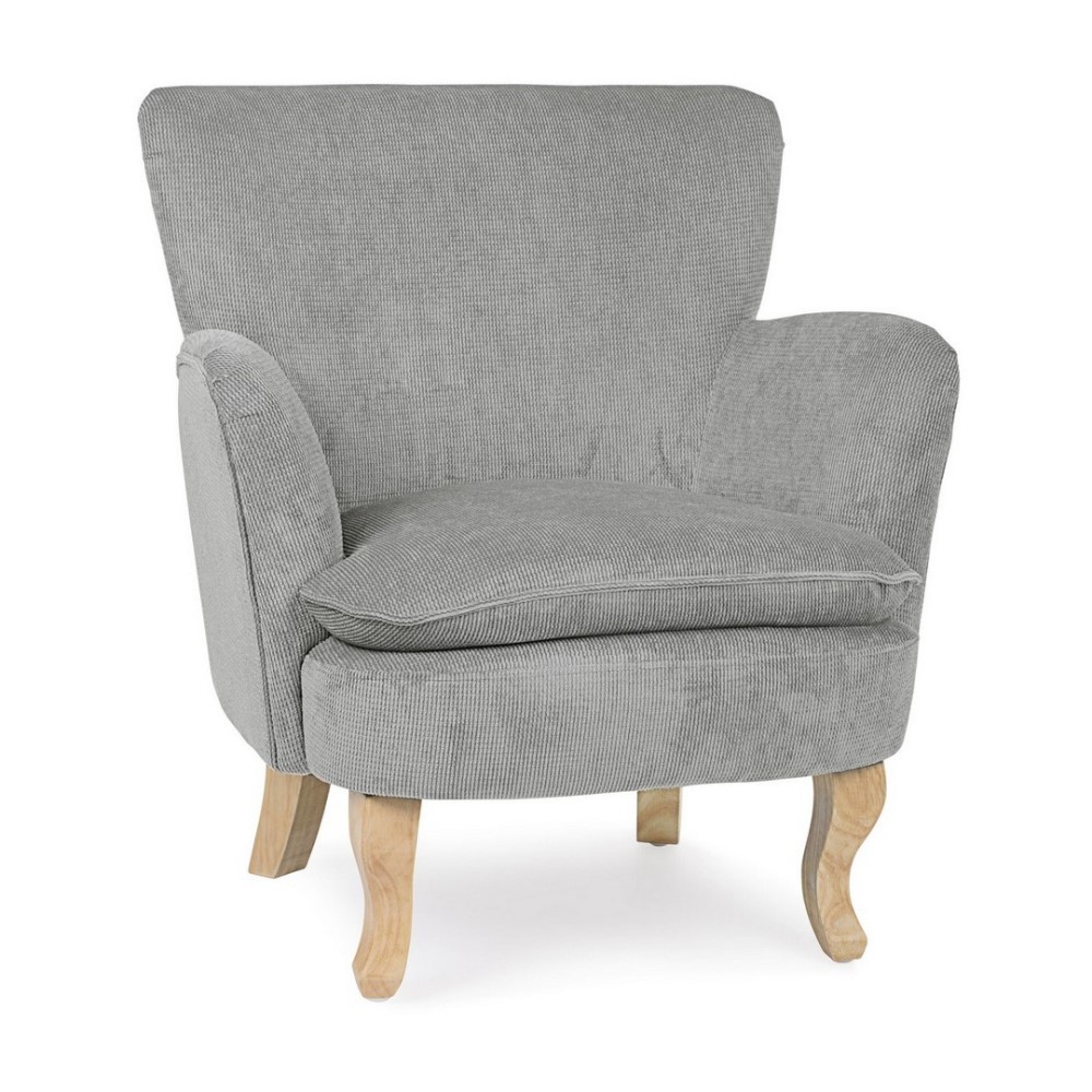 Poltrona grigio chiaro in tessuto stile vintage - Dimensioni: 71,5x72,5x79h cm