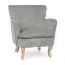Poltrona grigio chiaro in tessuto stile vintage - Dimensioni: 71,5x72,5x79h cm