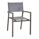 Poltrona in Alluminio e Textline Cleveland Antracite - 55x86x56 cm