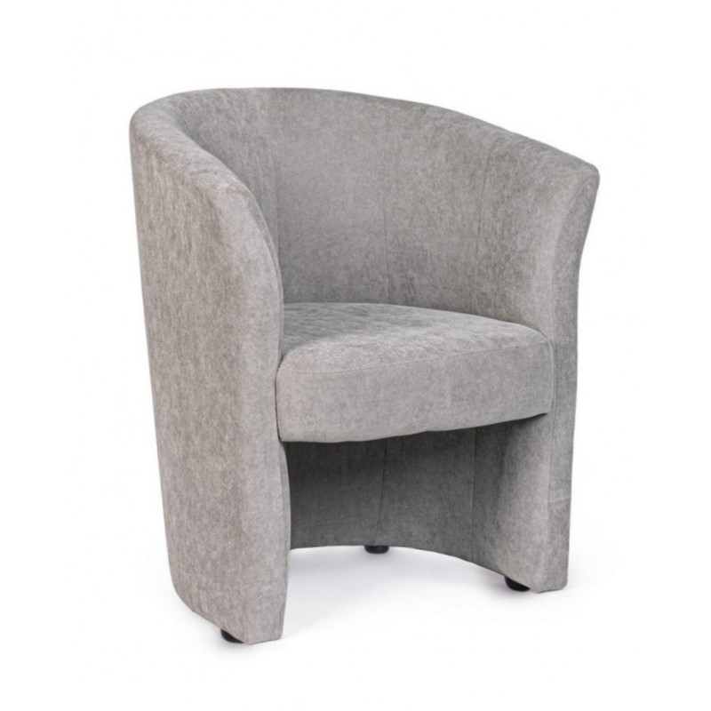 Poltrona in legno e tessuto Grigio Chiaro 64,5x63x h76 cm
