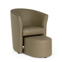 Poltrona in similpelle con pouf estraibile Tortora RITA 64,5x 59,5x h78 cm