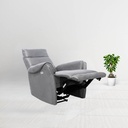 Poltrona reclinabile elettrica effetto nabuk grigio chiaro  82 x 98 x 109 cm