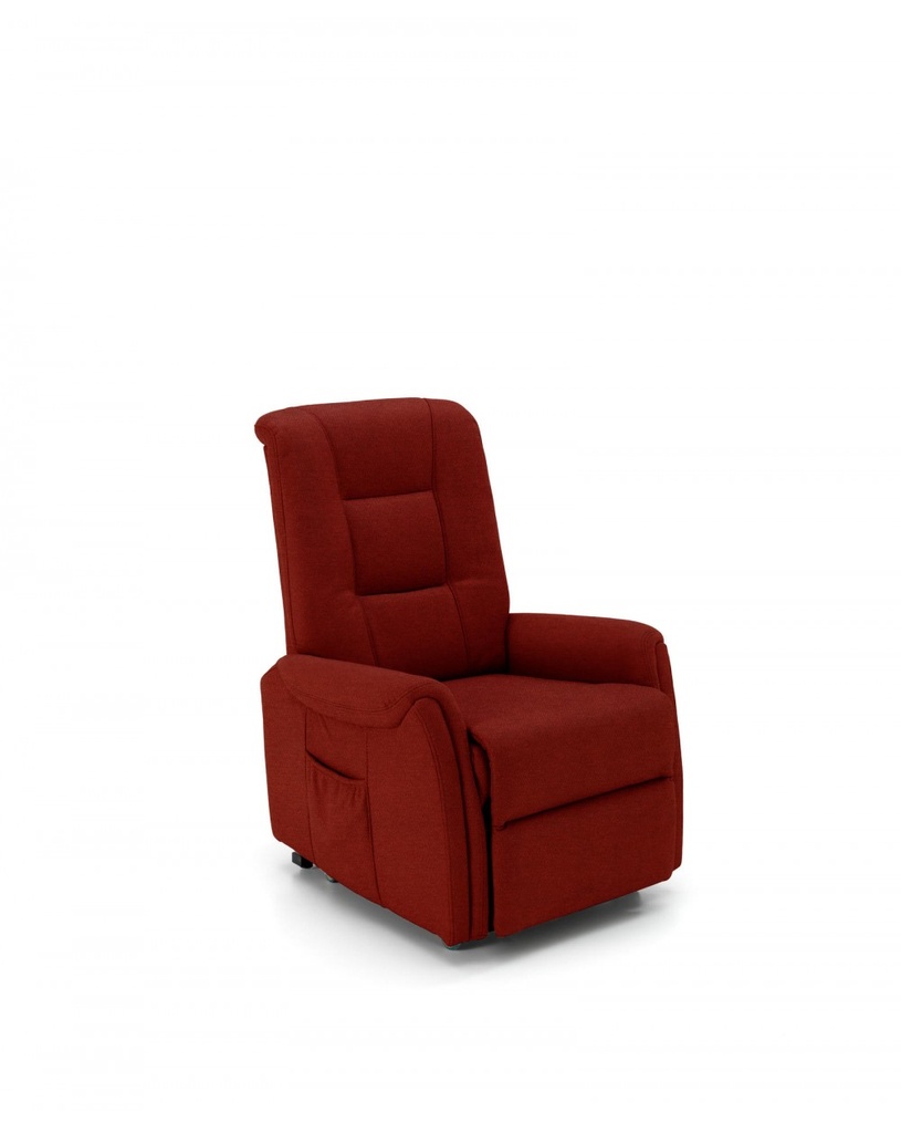 Poltrona relax a 1 motore in similpelle bordeaux, 90x75x107cm con struttura in legno massello e meccanismo in metallo