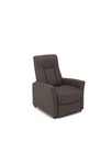 Poltrona relax manuale in microfibra, grigio scuro, con struttura in legno massello e meccanismo in metallo, 89x71x95cm