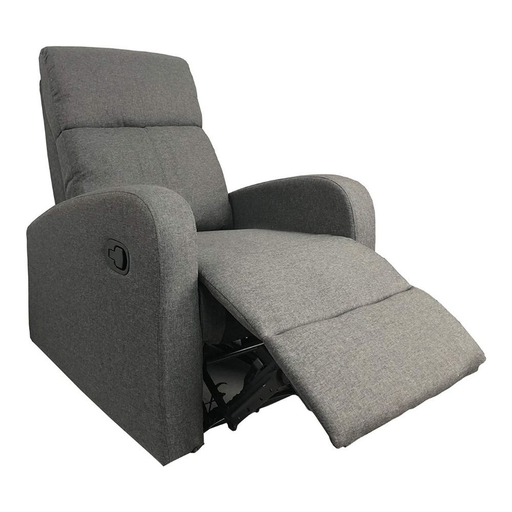 Poltrona relax manuale in tessuto grigio 77 x 93 x 106 H