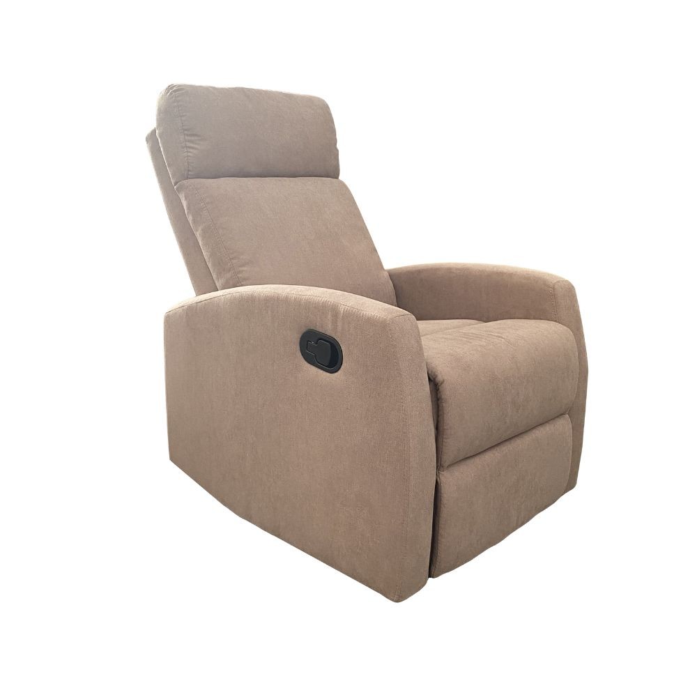 Poltrona relax manuale in tessuto tortora  77 x 93 x 106 cm