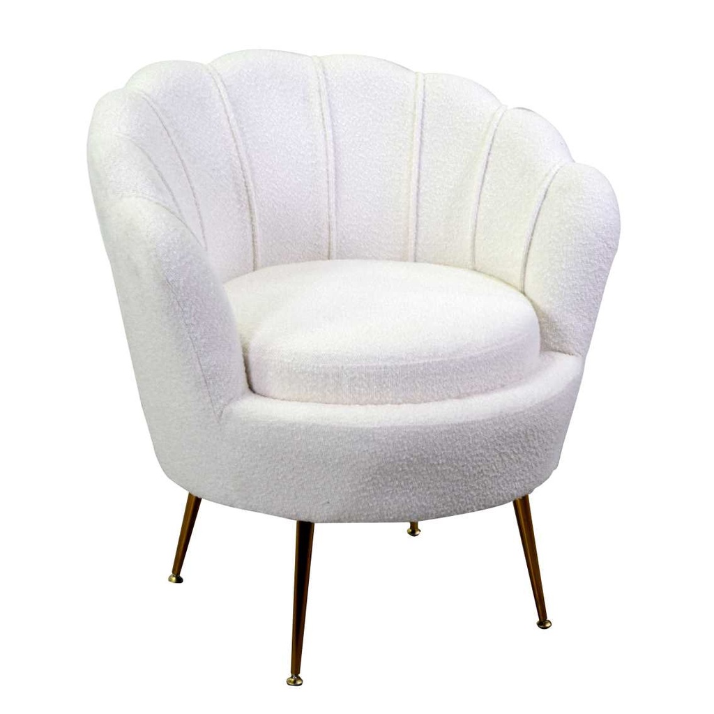 Poltrona in tessuto boucle crema cm 73x72h49/77