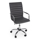 Poltrona ufficio con braccioli, colore grigio scuro, dimensioni 46x54x90/100 cm