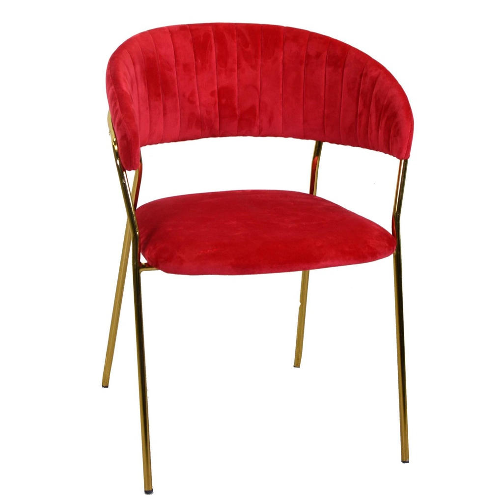 Poltrona in velluto rosso Brendeburgo - Misure: 57x52x78 cm