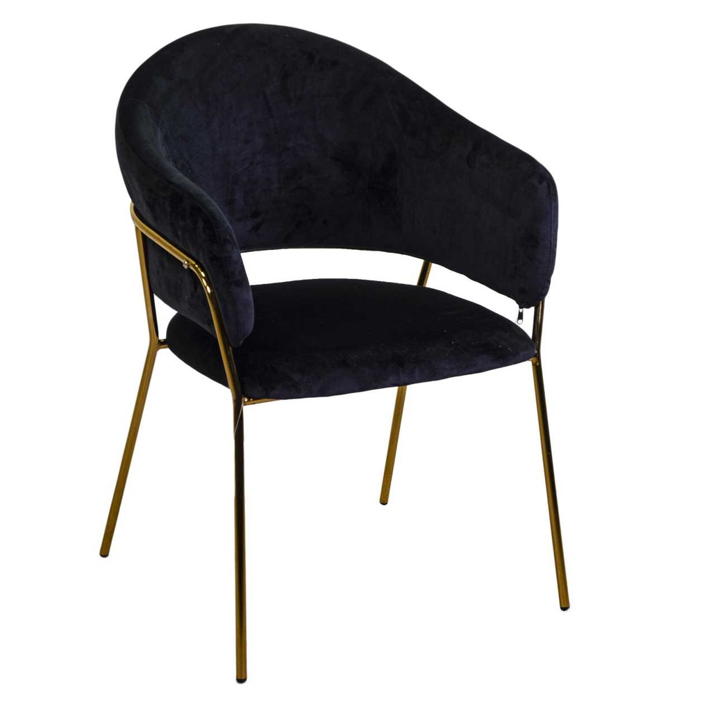 Poltrona in Velluto Nero H82 cm