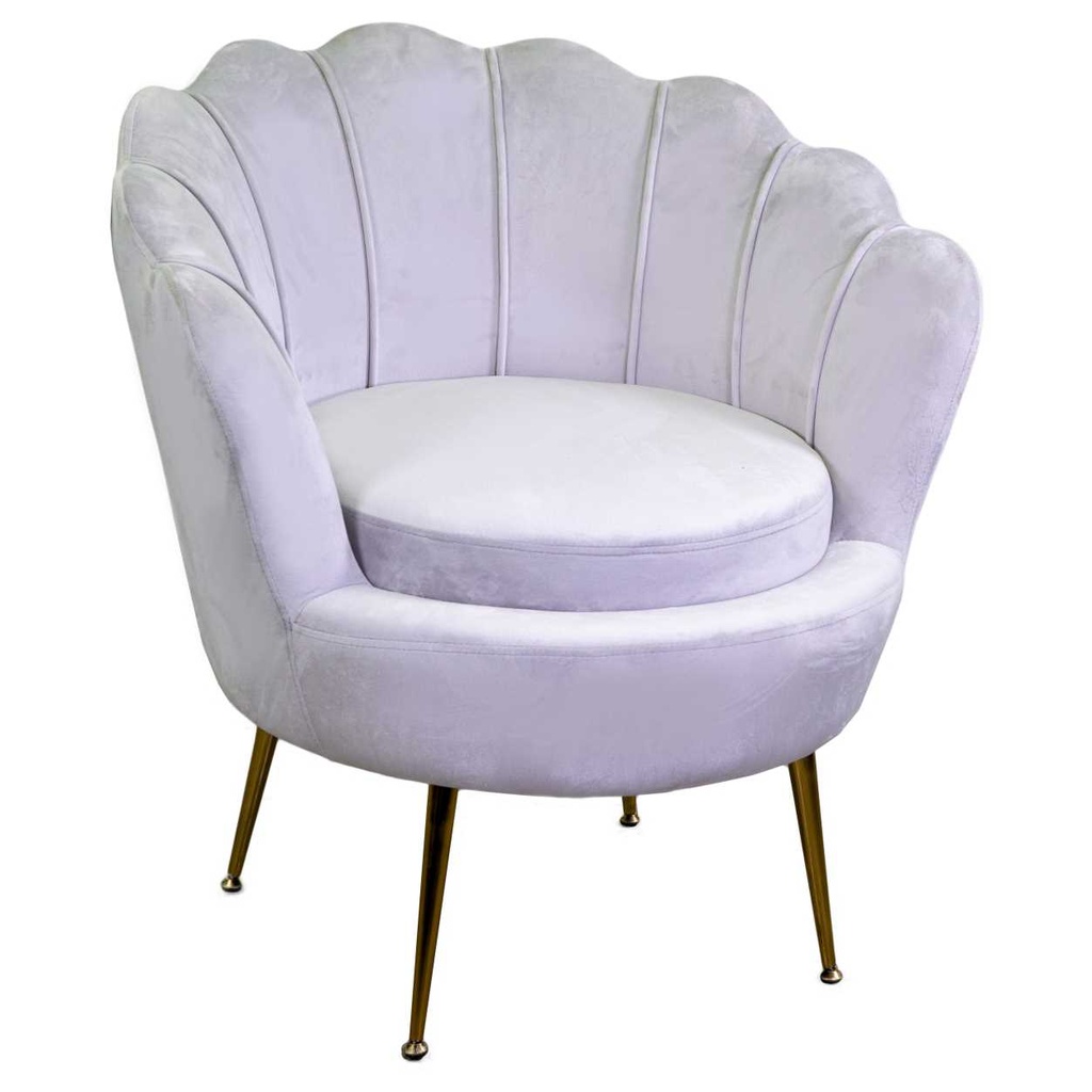 Poltrona in velluto grigio Tulipan - Dimensioni: 73x72x77 cm