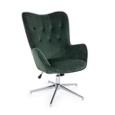 Poltrona verde in velluto stile design - 69x70x105/117 cm