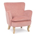 Poltrona vintage imbottita in velluto rosa - Misure: 71,5x72,5x79 cm