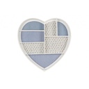 Porta gioielli a forma di cuore in legno blu - Dimensioni: 60x8x60 cm