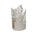 Portabicchiere Farfalla Crema in Metallo Tondo 8x8x20 cm
