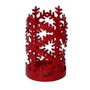 Portabicchiere metallo fiocco neve rosso tondo ø8h20