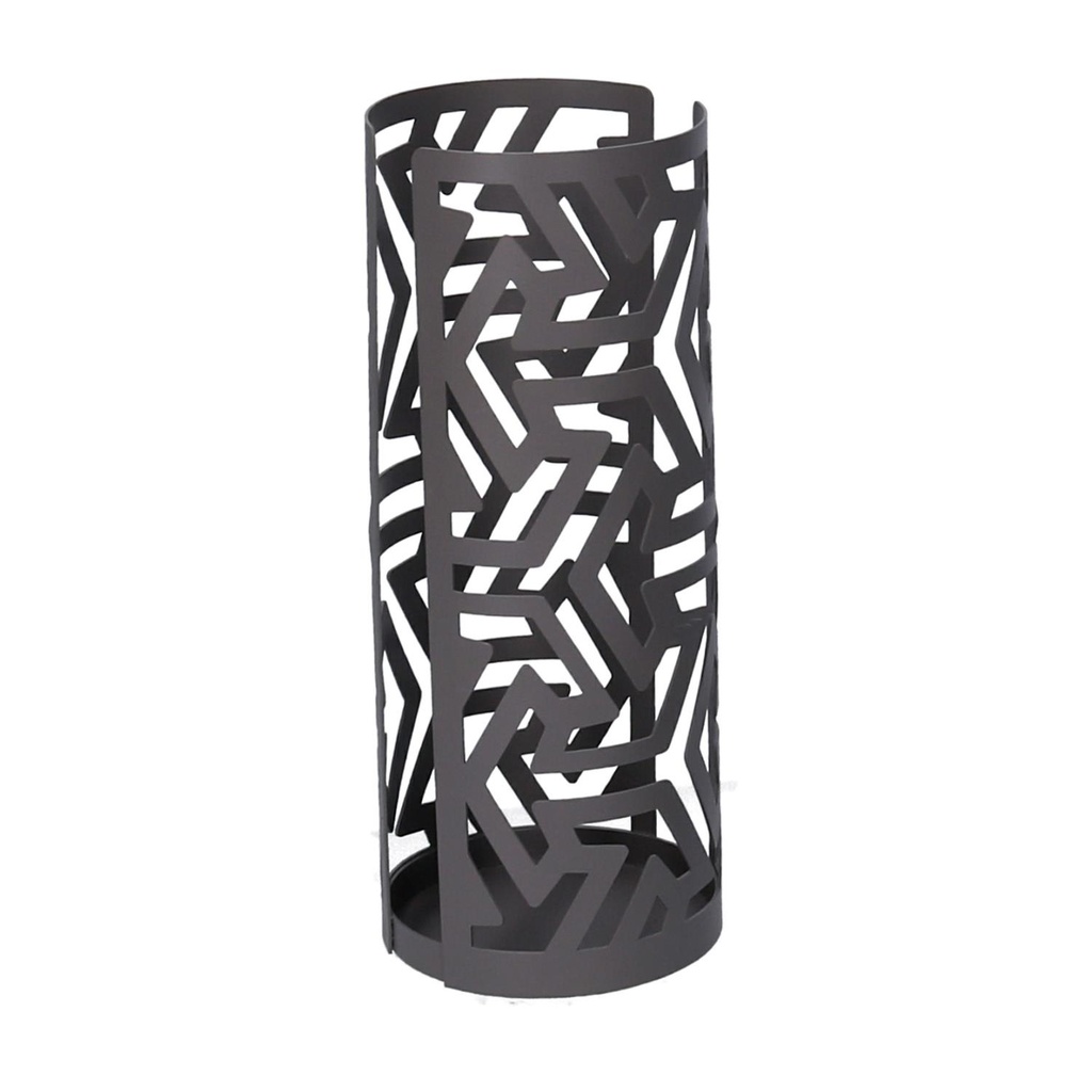 Portabicchiere in metallo grigio scuro con frecce, forma tonda, dimensioni ø8x20 cm