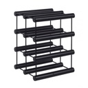 Portabottiglie nero in acciaio per 8 bottiglie 21h cm