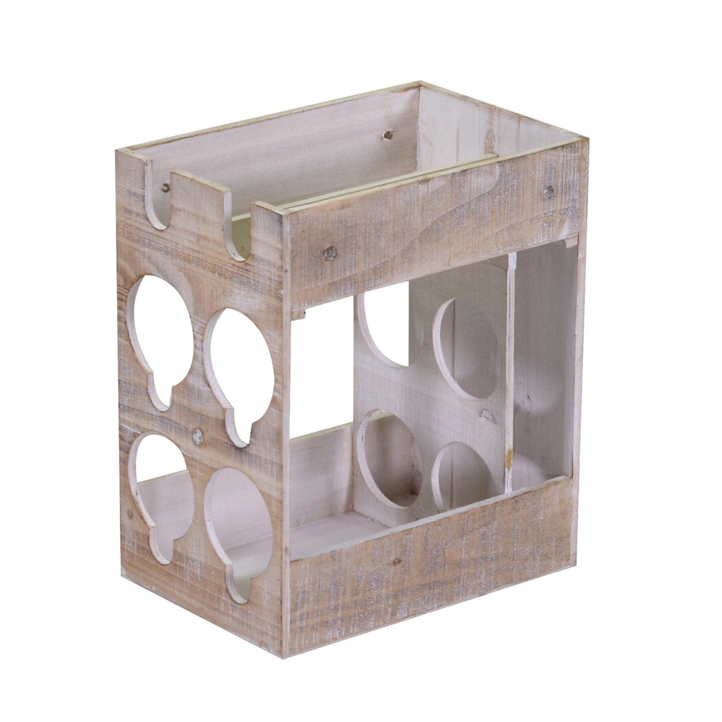 Portabottiglie in legno per 6 bottiglie - 30x20x34 cm