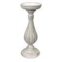 Portacandele candelabro legno bianco ø11x28 cm