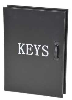 Portachiavi nero da parete cm. 24 x 5 h 34