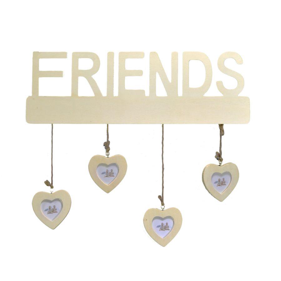 Portafoto Muro Friends con Cuori Multiplo 4P cm40xh35x1