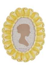 Portafoto ovale giallo piccolo - Dimensioni: 18,6 x 2,2 x 21,3 cm
