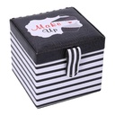 Portagioie ecopelle bianco nero quadro 10x10,5x9,5 cm
