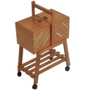 Banco da lavoro n.20 noce cm34xh47-57x20 con ruote in faggio made in Italy