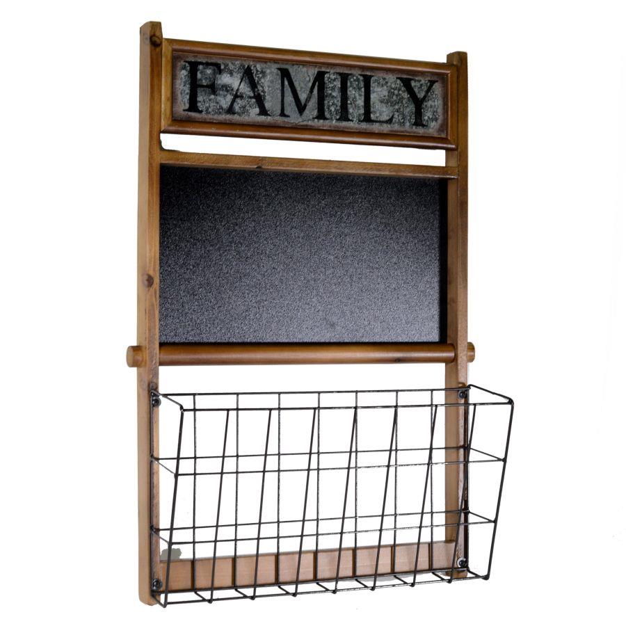 Portalettere in legno 1 posto con lavagna family cm45x14,5h66,5