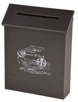 Portalettere nero da parete cm.23 x 7,5 x 29