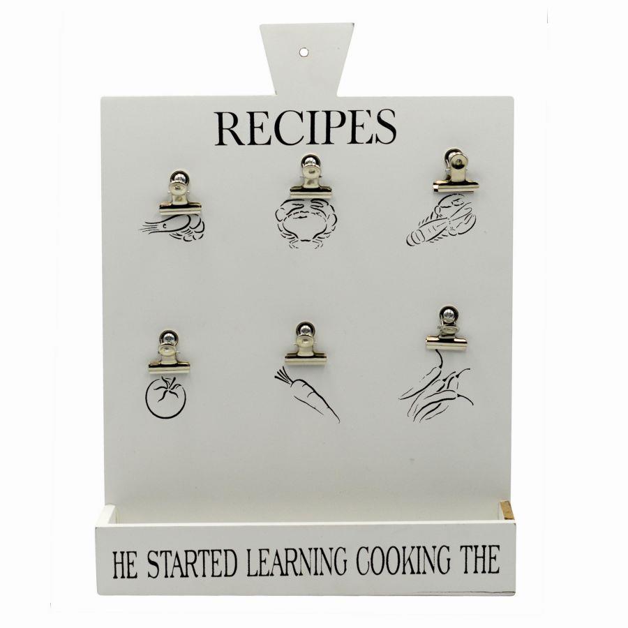 Portamemo in legno bianco con mensola cm30x6,5h40