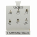 Portamemo in legno bianco con mensola cm30x6,5h40