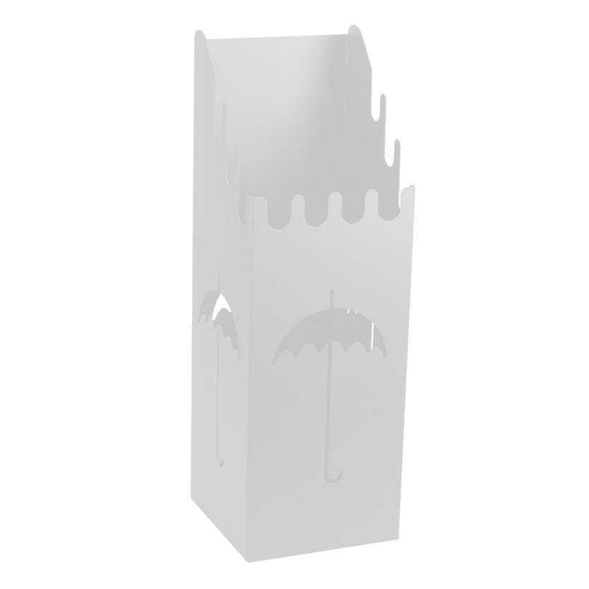 Portaombrelli Metallo Bianco Quadro 15,5x15,5h49 cm