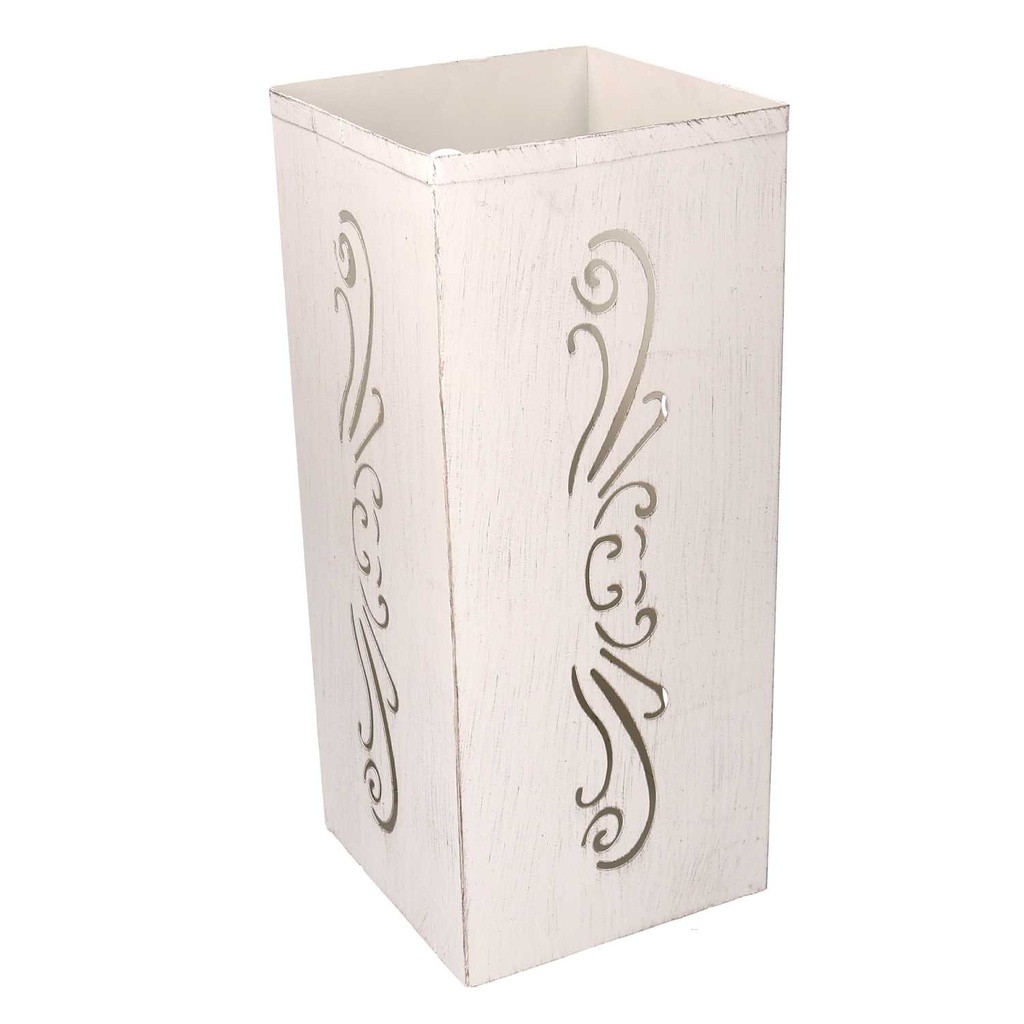 Portaombrelli metallo crema quadro 20,5x20,5x48 cm