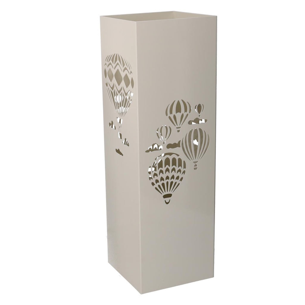 Portaombrelli metallo mongolfiera cremaquadro 15,5x15,5h49 cm