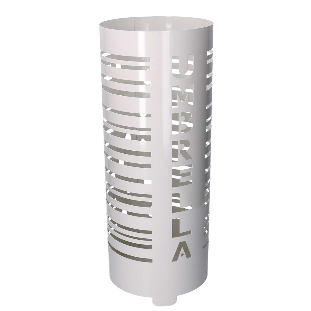 Portaombrelli metallo scritta Umbrella bianco tondo 19x49 cm