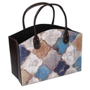 Portariviste rettangolare in ecopelle blu marocco 33,5x15,5x25,5 cm