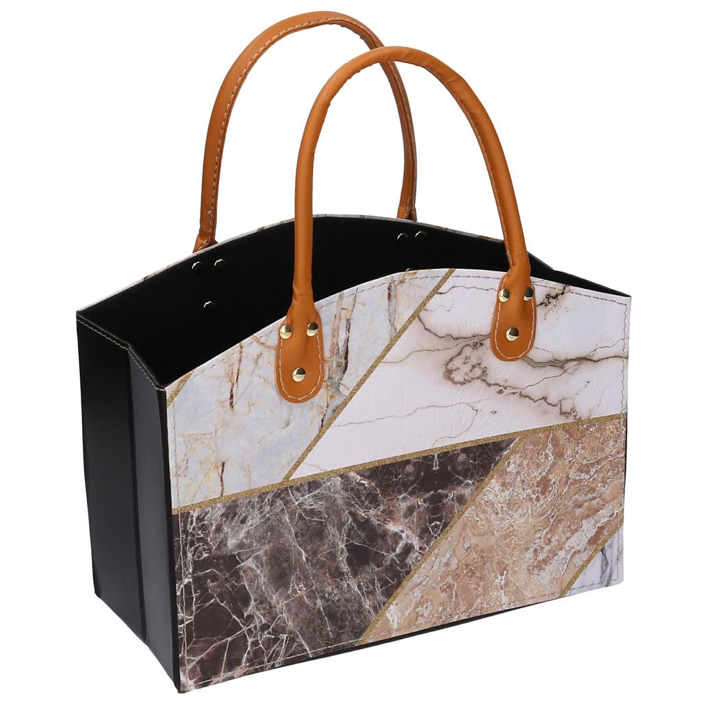 Portariviste rettangolare in ecopelle marmo cm33,5x15,5h26/40