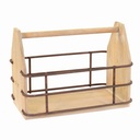 Portariviste rettangolare in legno e metallo - 41x25x30 cm